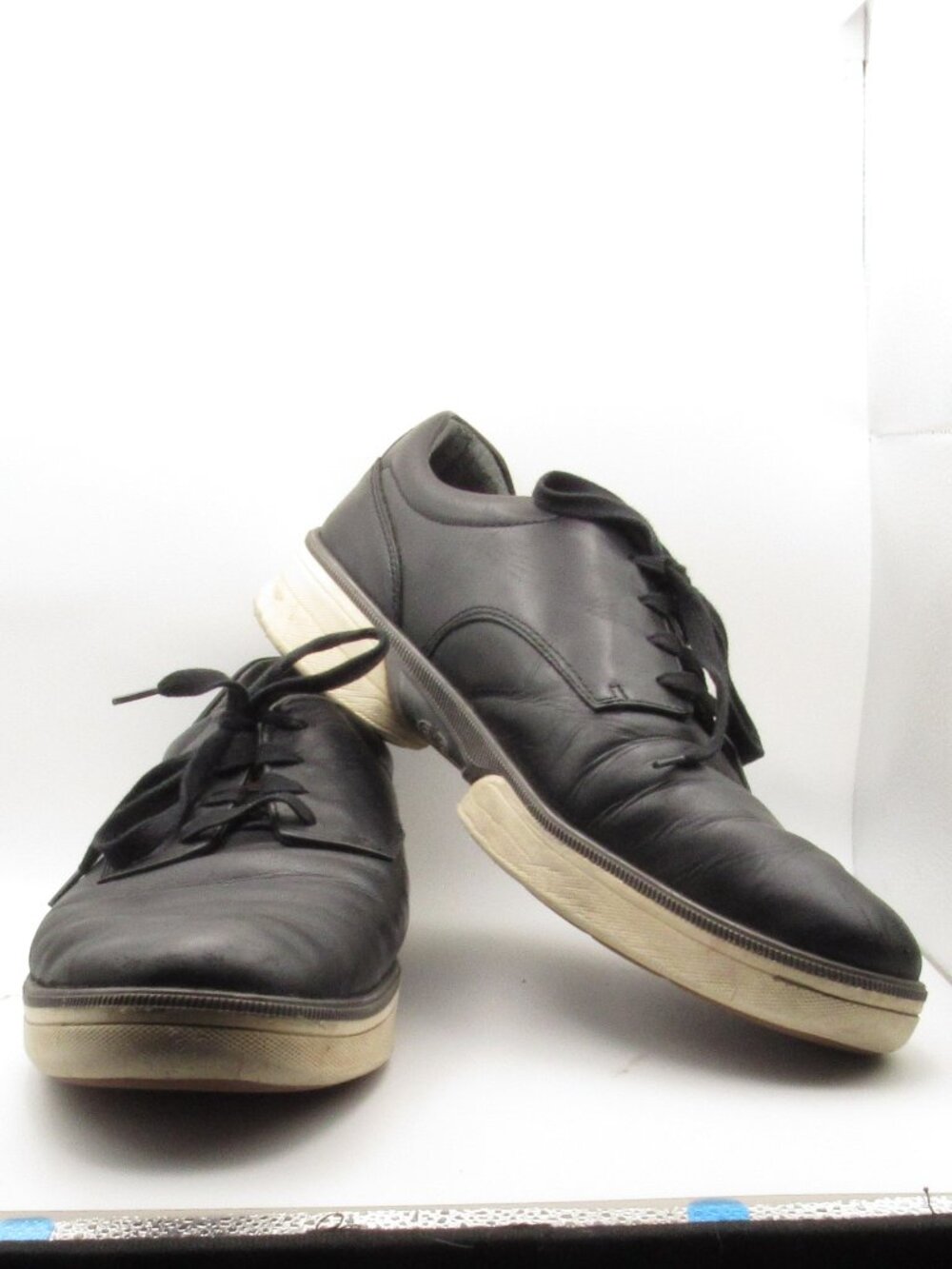Johnston & Murphy Black Leather Foust Size 12 XC4 Waterproof Dual-Width 25-9271